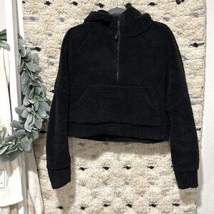 Lululemon black Scuba Oversized Half-Zip Fleece Sherpa Hoodie size xs/s